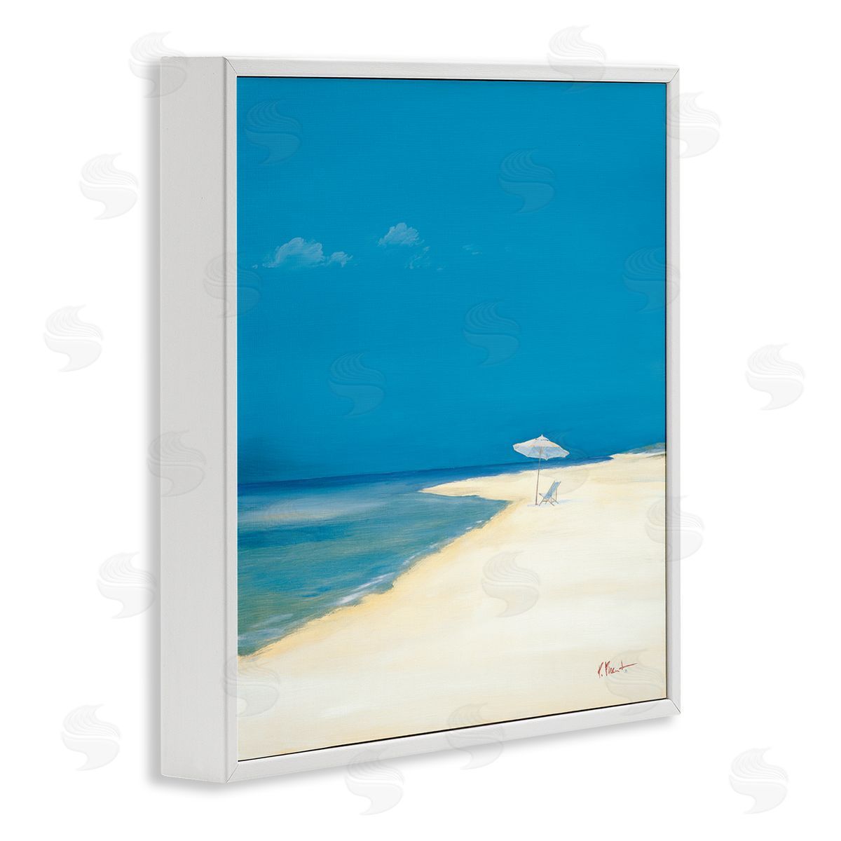 Paul Brent Beach Shoreline Summer Landscape White Framed Glicee Wall Art Print