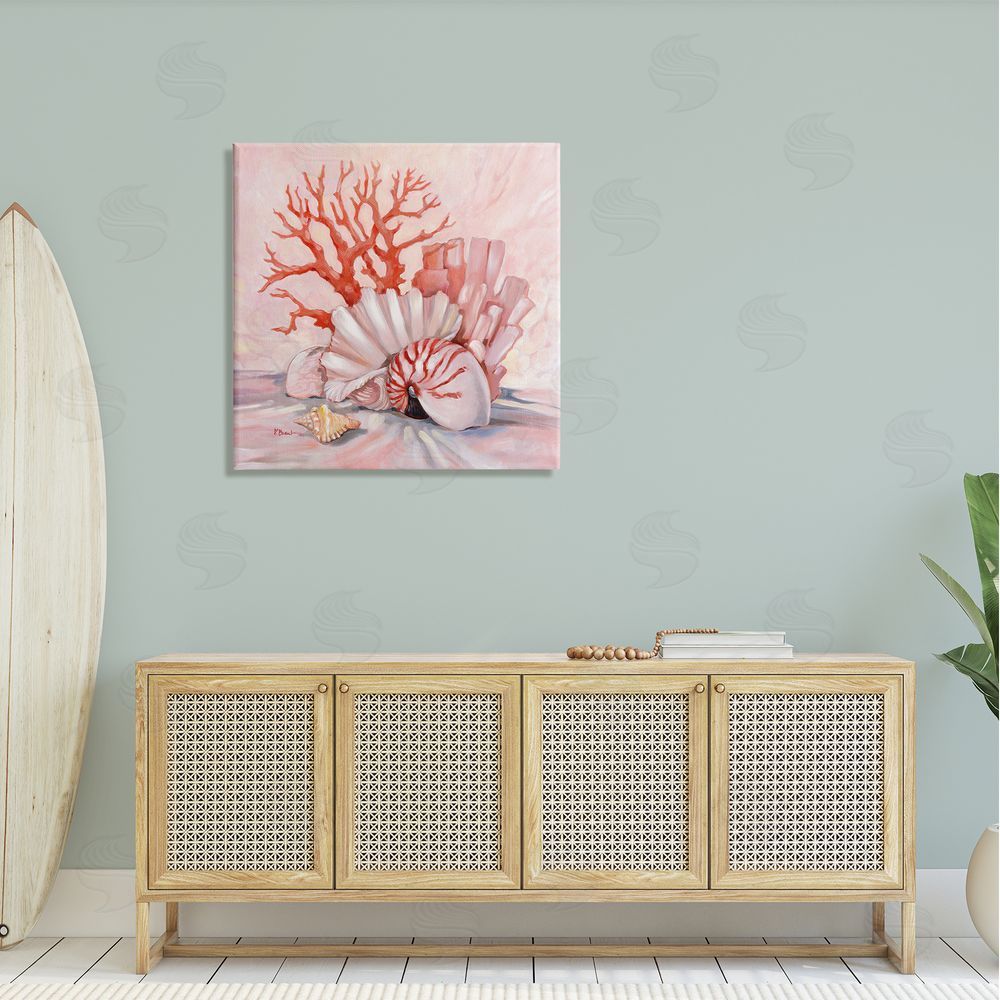 Paul Brent Coral Still Life Aquatic Seashells Canvas Wall Art in Room