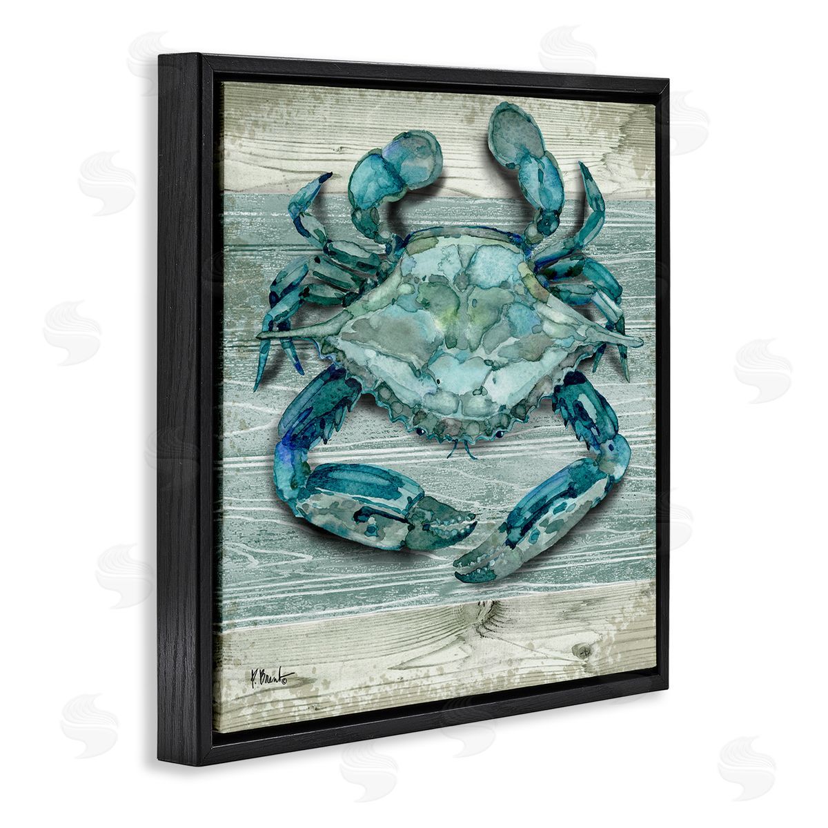 Paul Brent Northpoint Sealife Rustic Crab Black Floating Frame Canvas Wall Art Print