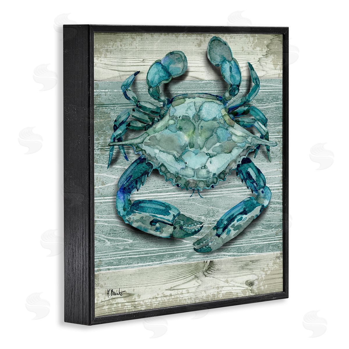 Paul Brent Northpoint Sealife Rustic Crab Black Framed Glicee Wall Art Print