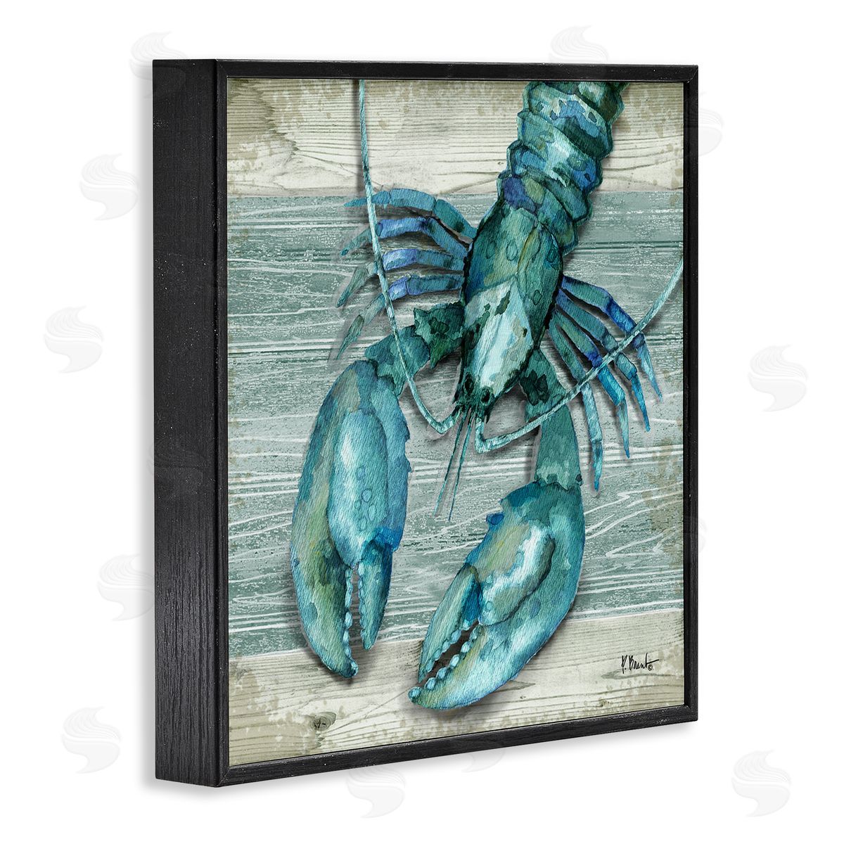 Northpoint Lobster Rustic Sealife Black Frame Print Wall Art, Home Decor by Paul Brent