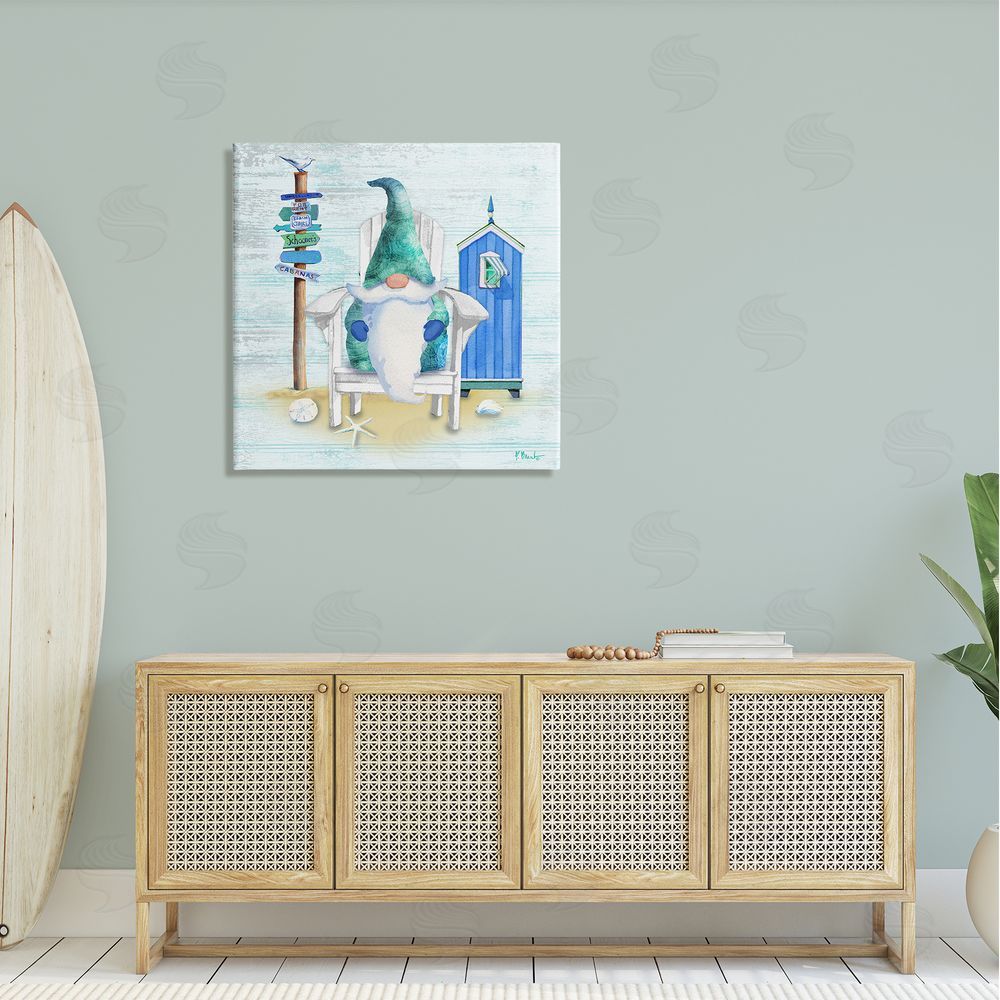 Paul Brent Coastal Gnome Beach Life Relaxing Canvas Wall Art in Room