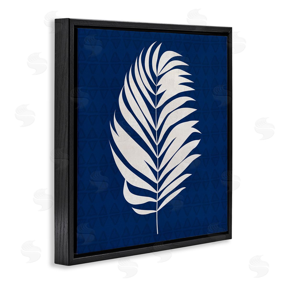 Susan Jill Abstract Plant Leaf Bold Palm Black Floating Frame Canvas Wall Art Print
