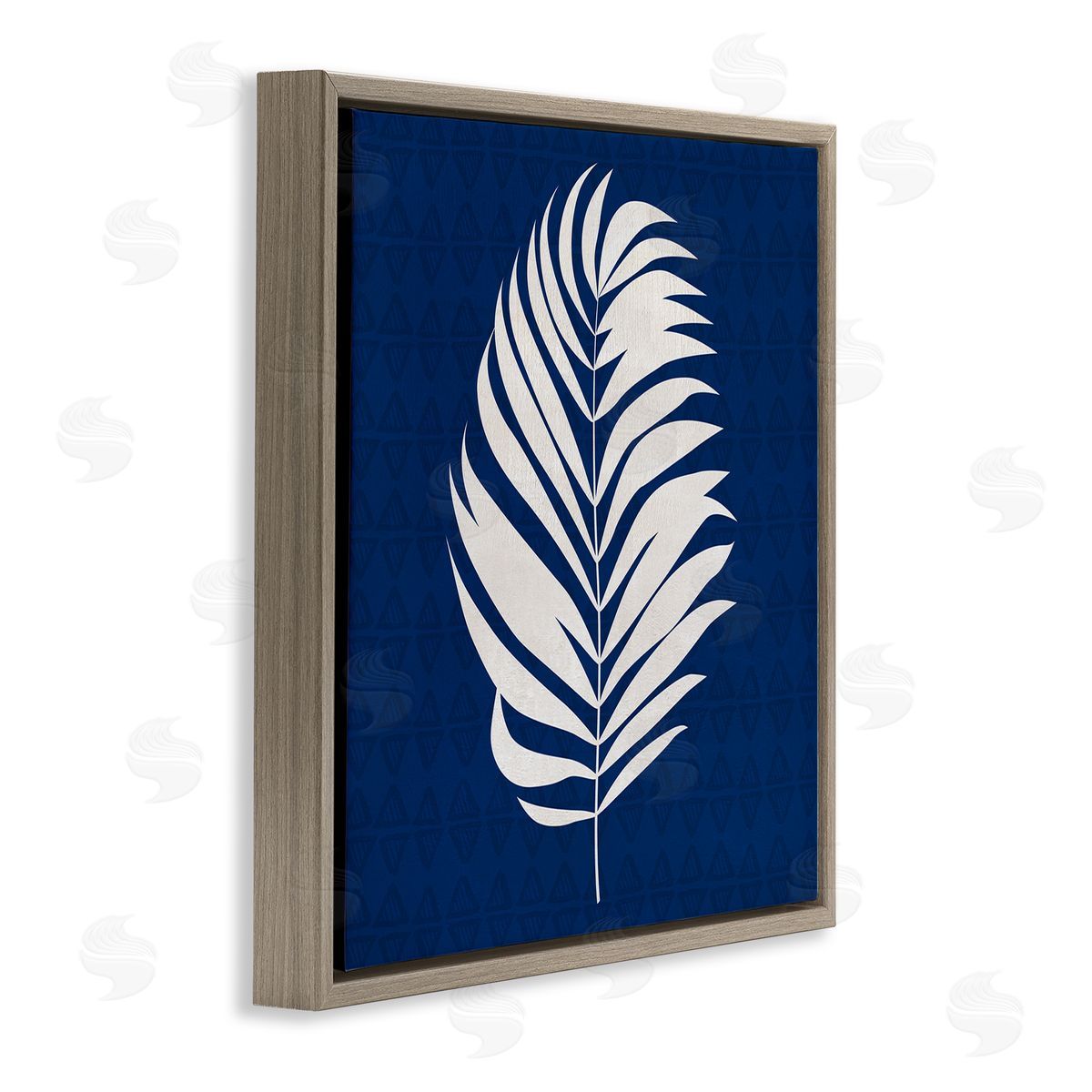 Susan Jill Abstract Plant Leaf Bold Palm Brown Floating Frame Canvas Wall Art Print