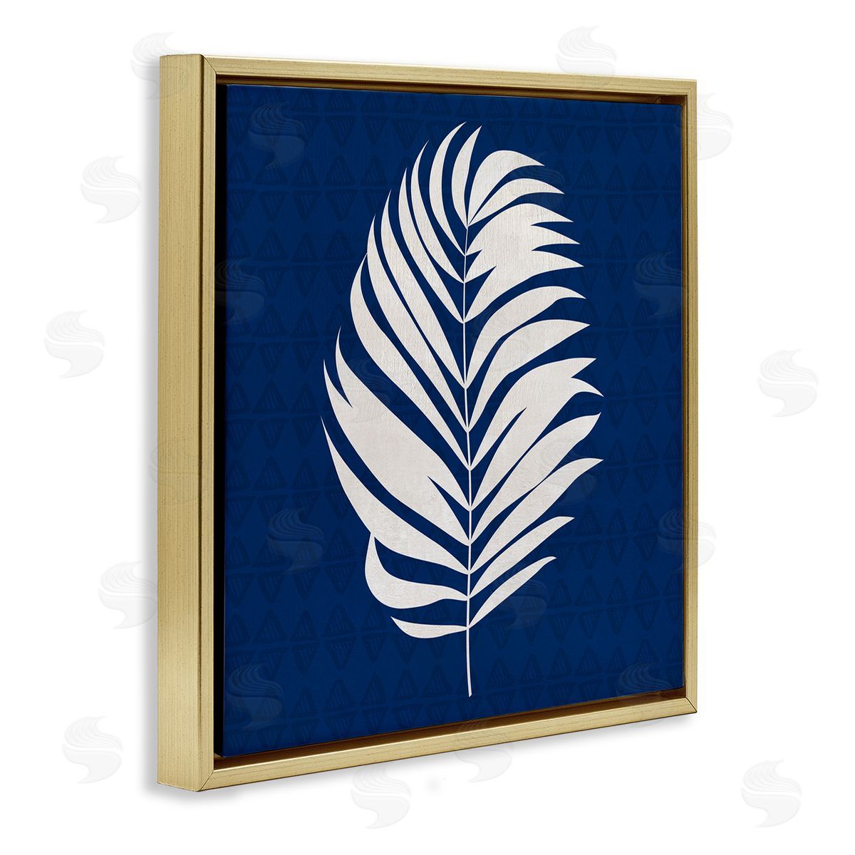 Susan Jill Abstract Plant Leaf Bold Palm Gold Floating Frame Canvas Wall Art Print