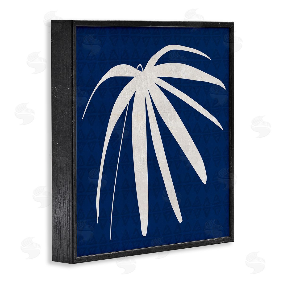 Susan Jill Modern Plant Leaf Blue Palm Black Framed Glicee Wall Art Print