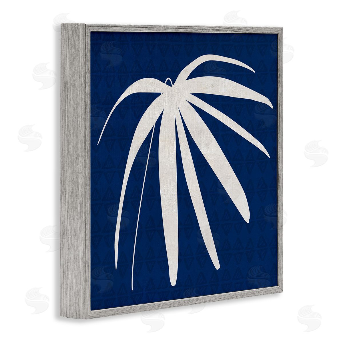Susan Jill Modern Plant Leaf Blue Palm Gray Framed Glicee Wall Art Print