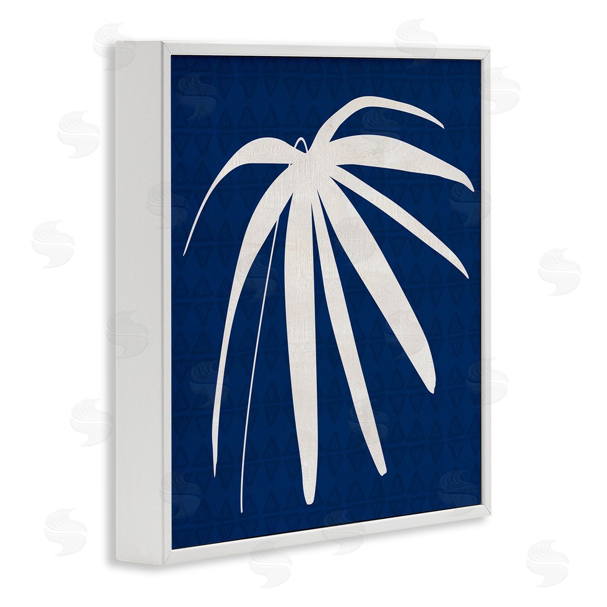 Susan Jill Modern Plant Leaf Blue Palm White Framed Glicee Wall Art Print