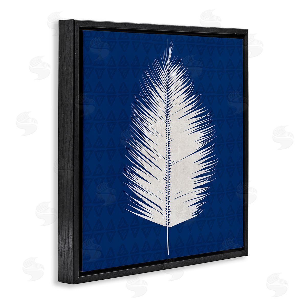 Susan Jill Tropical Palm Leaf Silhouette Black Floating Frame Canvas Wall Art Print