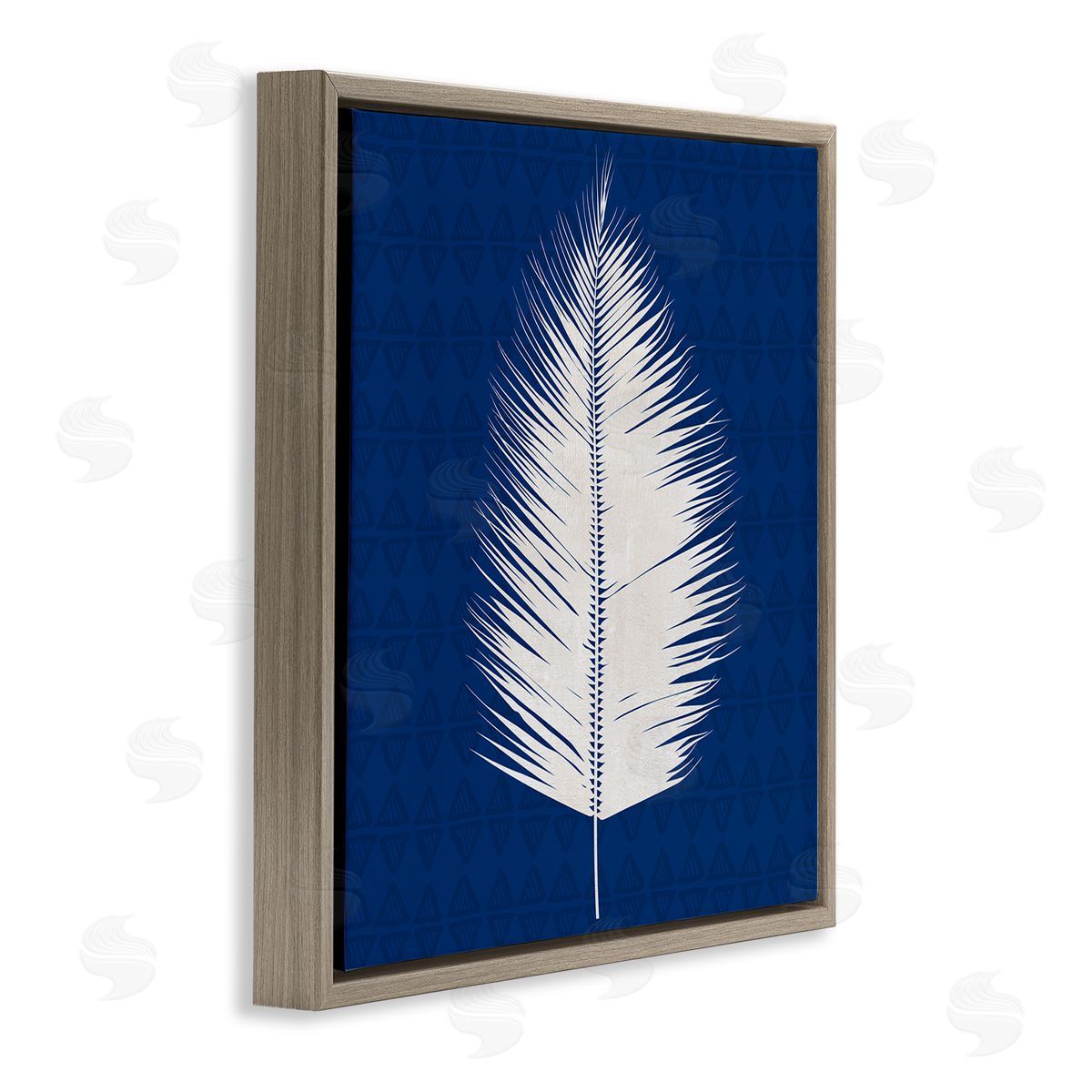 Susan Jill Tropical Palm Leaf Silhouette Brown Floating Frame Canvas Wall Art Print