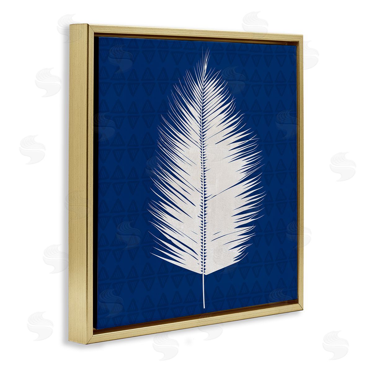 Susan Jill Tropical Palm Leaf Silhouette Gold Floating Frame Canvas Wall Art Print