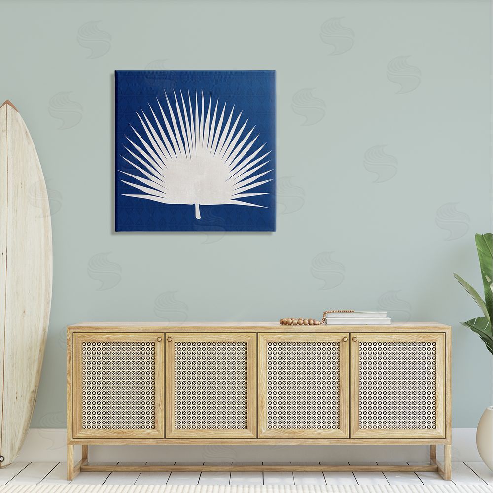 Susan Jill Fan Palm Leaf Silhouette Canvas Wall Art in Room