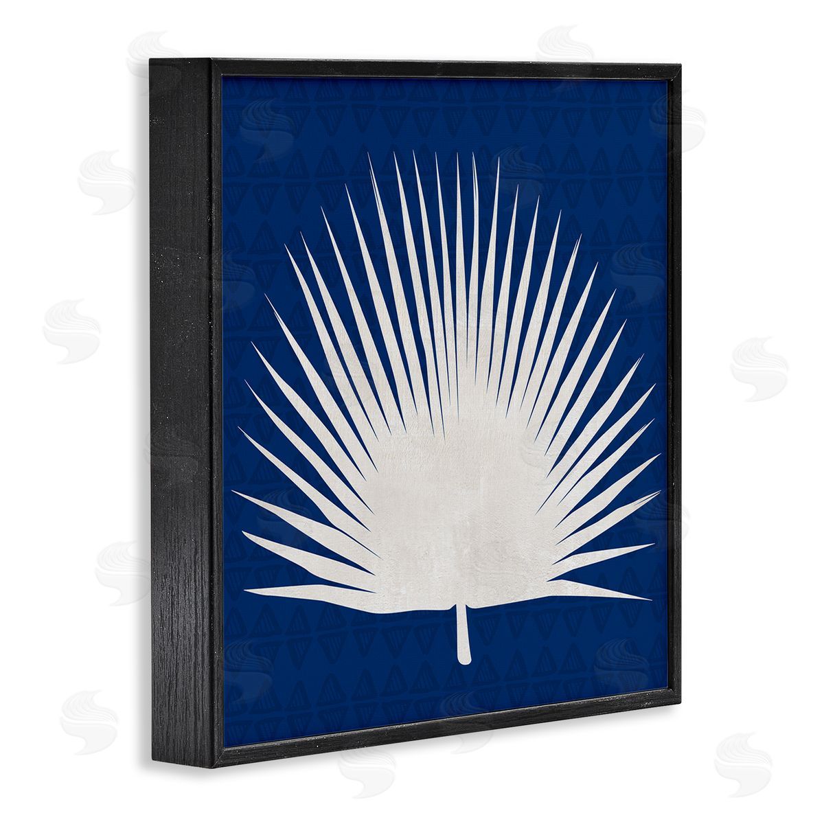 Susan Jill Fan Palm Leaf Silhouette Black Framed Glicee Wall Art Print