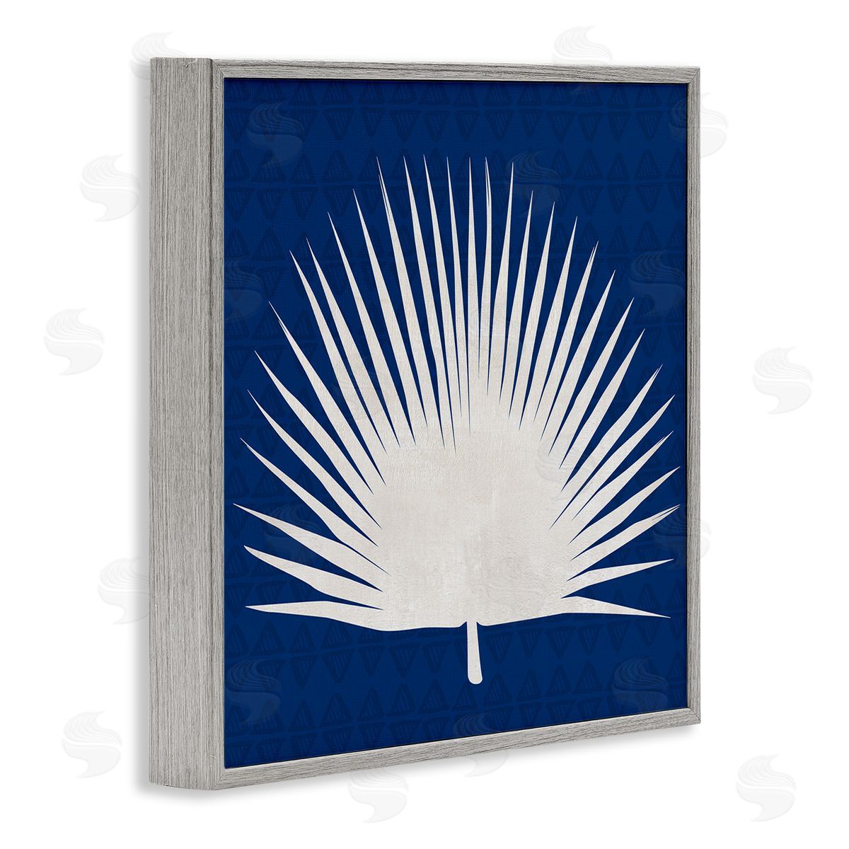 Susan Jill Fan Palm Leaf Silhouette Gray Framed Glicee Wall Art Print
