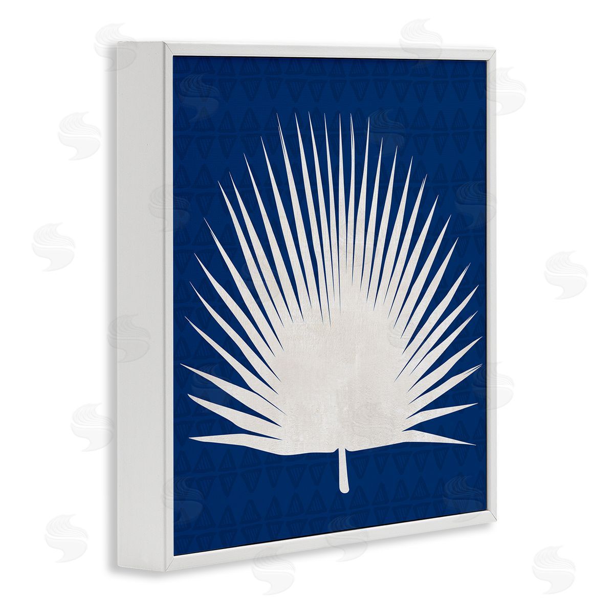Susan Jill Fan Palm Leaf Silhouette White Framed Glicee Wall Art Print