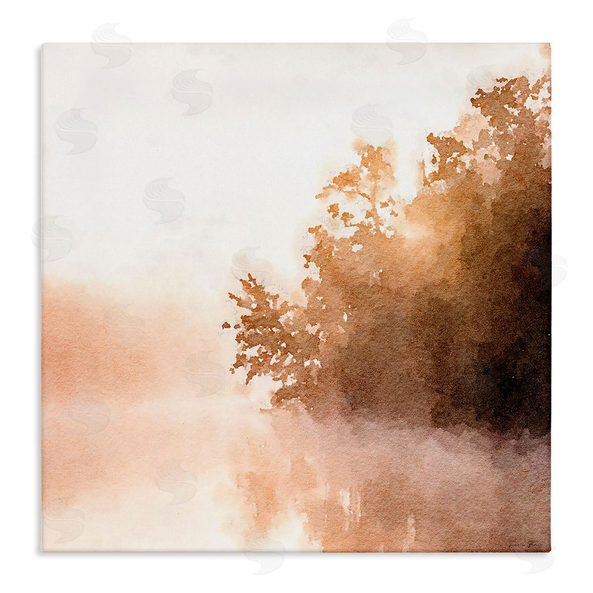 Denise Brown Overhanging Trees Sunlit Lake View  Stretched Canvas Wall Art Print