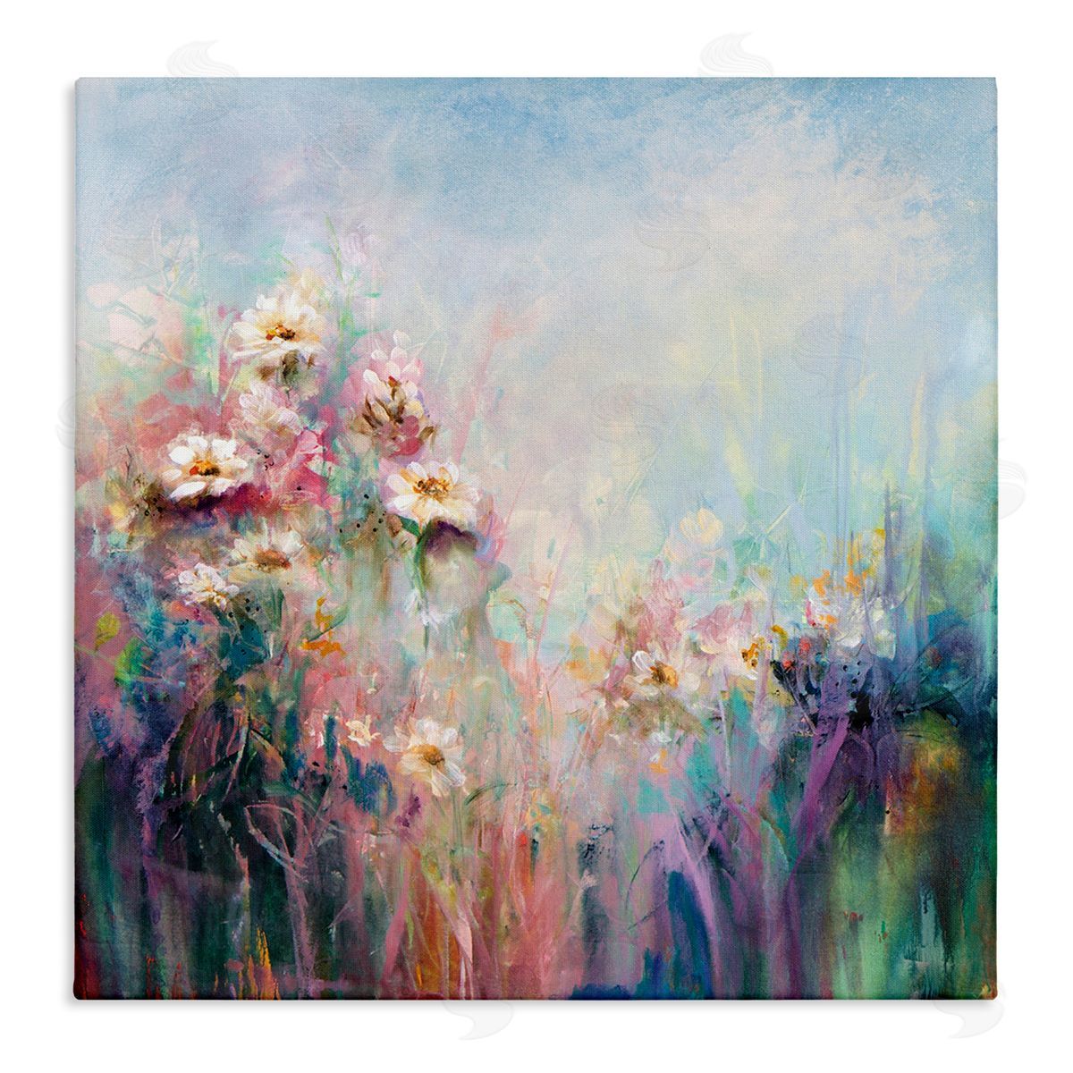 Karen Hale Abstract Flower Garden Blooming Hues Stretched Canvas Wall Art Print