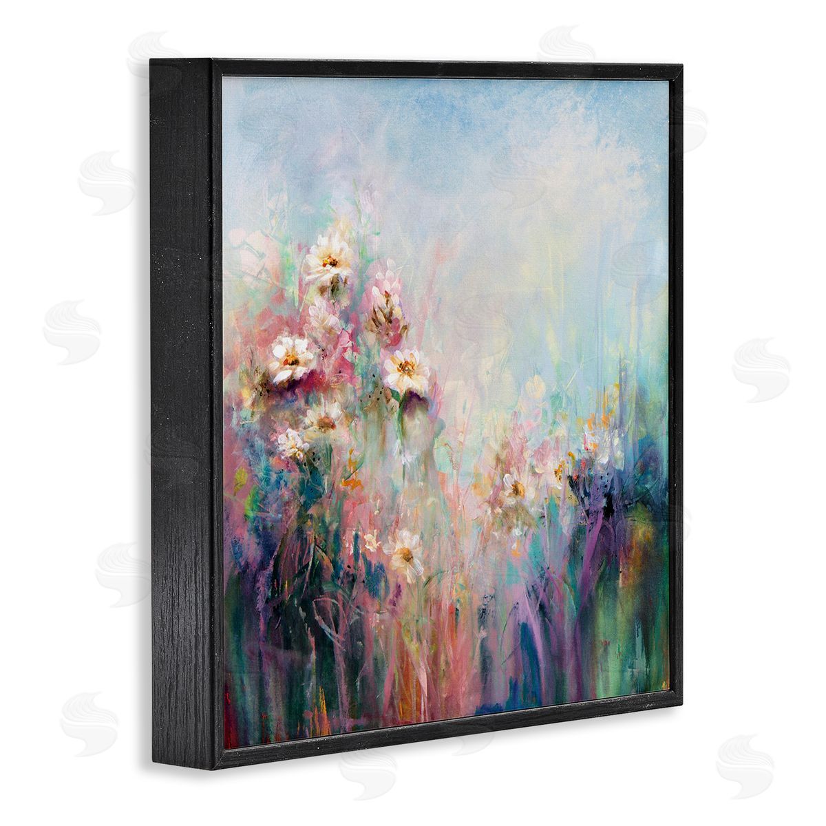 Karen Hale Abstract Flower Garden Blooming Hues Black Framed Glicee Wall Art Print