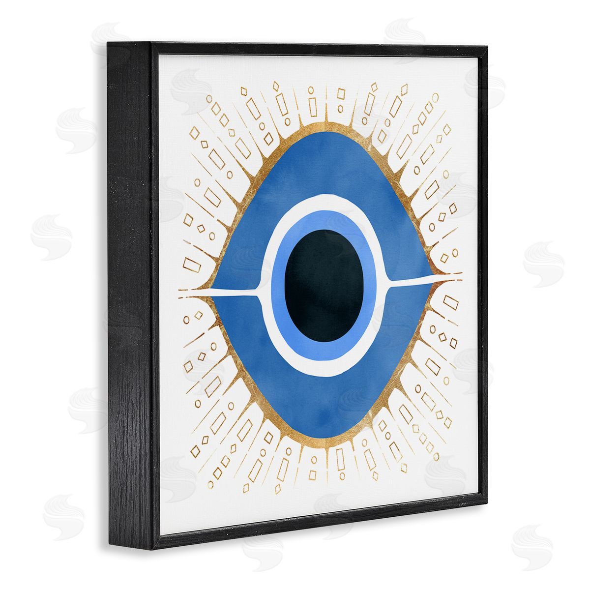 Ziwei Li Abstract Blue Evil Eye Symbol  Black Framed Glicee Wall Art Print