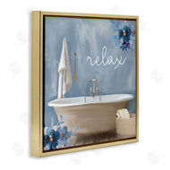 Kim Allen | Blue Floral Relax Bathroom Scene
