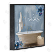 Kim Allen | Blue Floral Relax Bathroom Scene