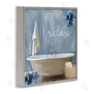 Kim Allen | Blue Floral Relax Bathroom Scene