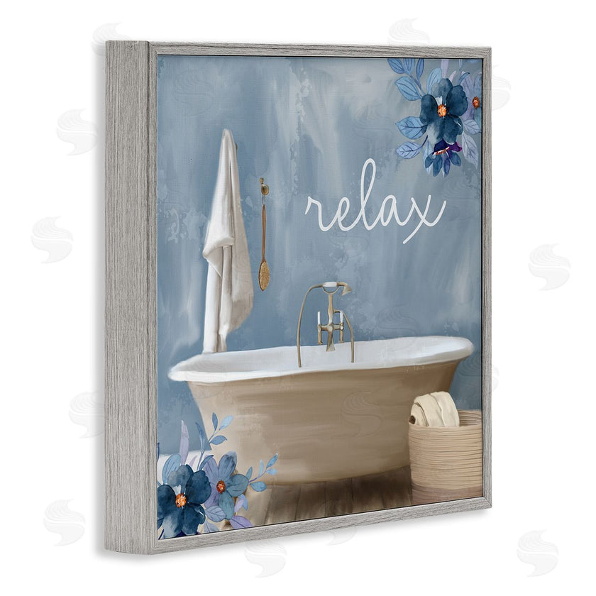 Kim Allen | Blue Floral Relax Bathroom Scene