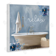 Kim Allen | Blue Floral Relax Bathroom Scene