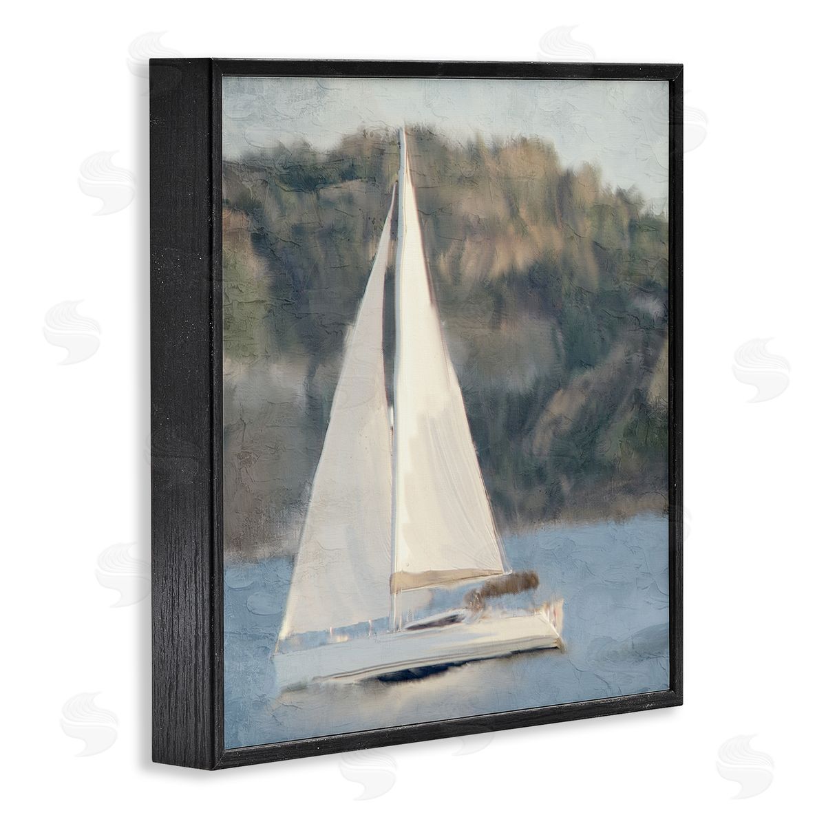 Kim Allen Nautical Sailboat Rocky Mountain Cliffs Black Framed Glicee Wall Art Print