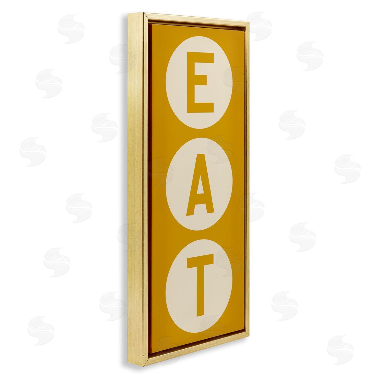 Retro Style Eat Circle Letters Sign Gold Floating Frame Canvas Wall Art, Home Decor by Ryan Fowler