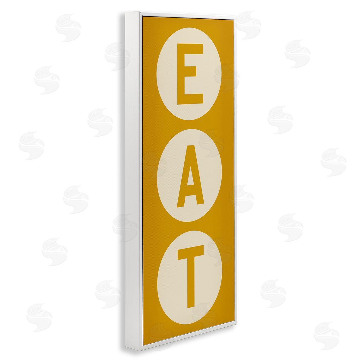 Retro Style Eat Circle Letters Sign White Frame Print Wall Art, Home Decor by Ryan Fowler