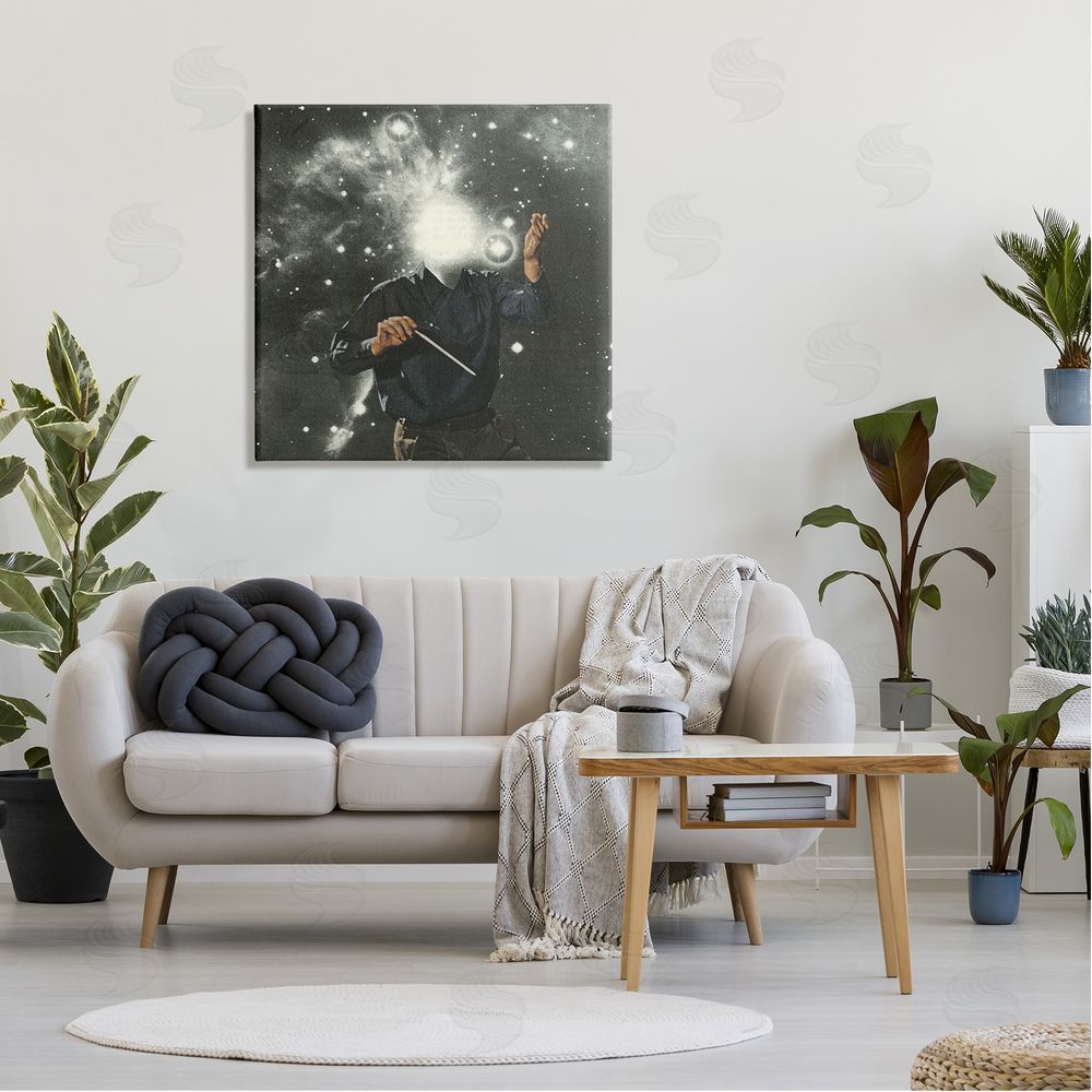 Matheus Lopes Castro Abstract Astral Composter Night Sky Canvas Wall Art in Room