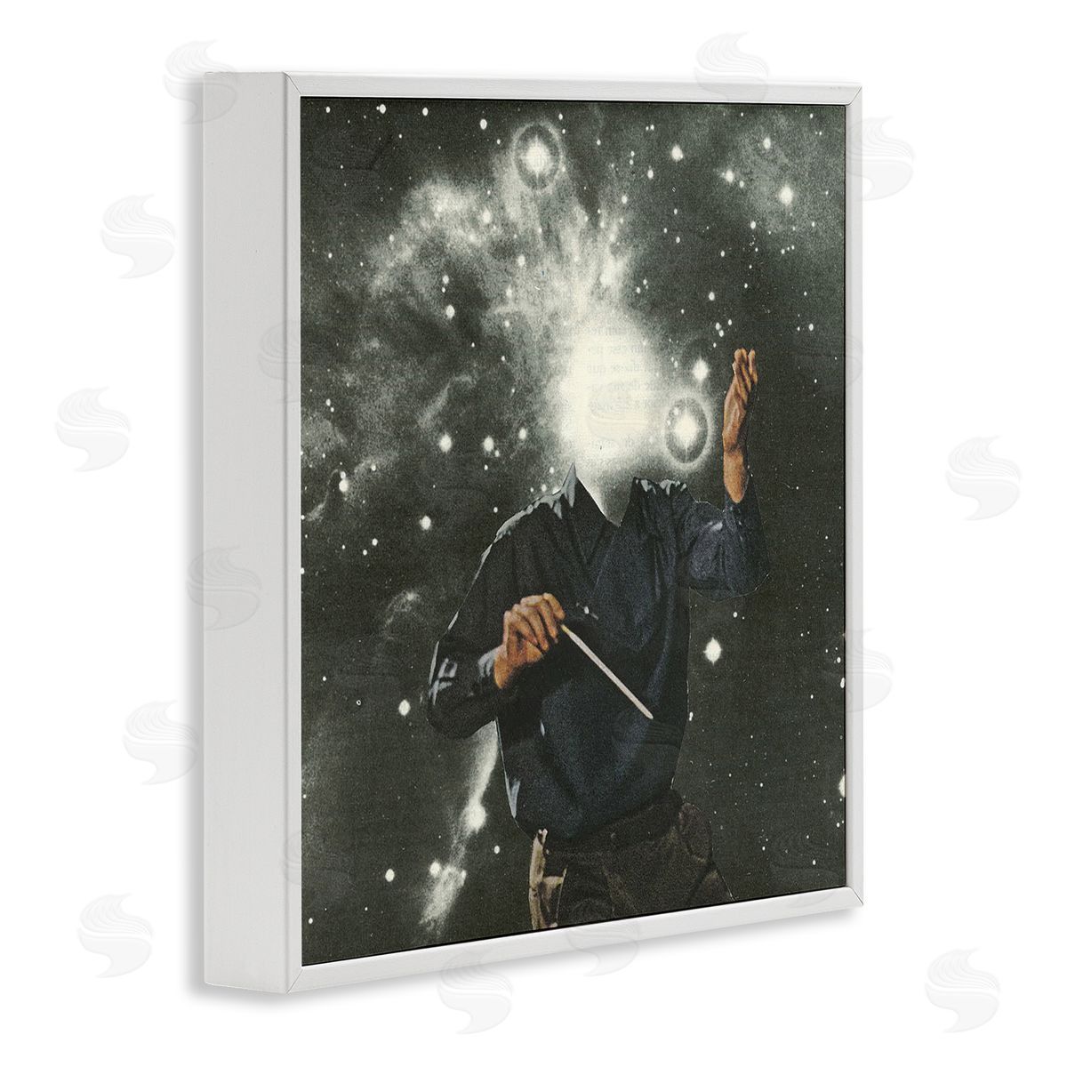 Matheus Lopes Castro Abstract Astral Composter Night Sky White Framed Glicee Wall Art Print