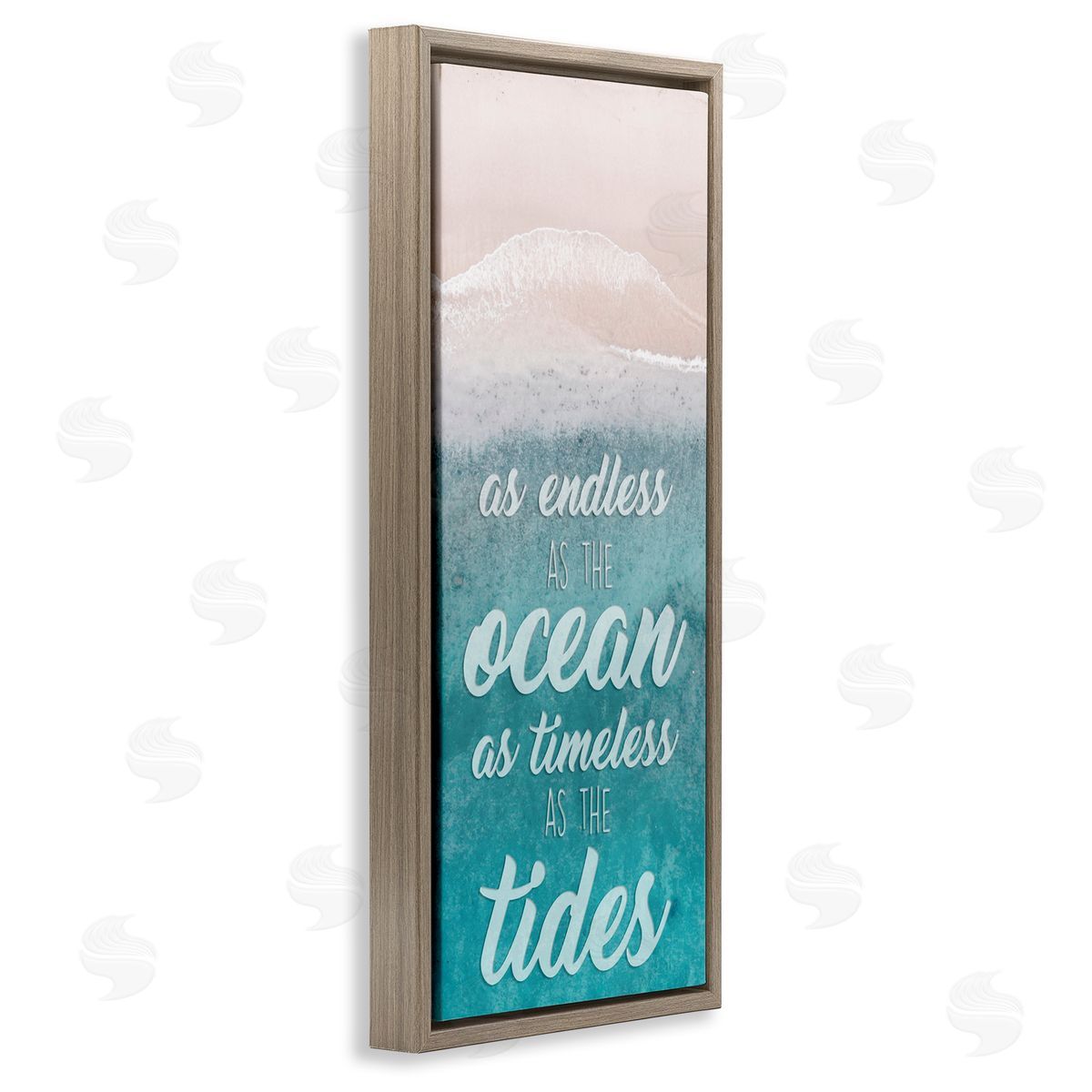 Timeless As Tides Beach Phrase Brown Floating Frame Canvas Wall Art, Home Decor by Marcus Prime