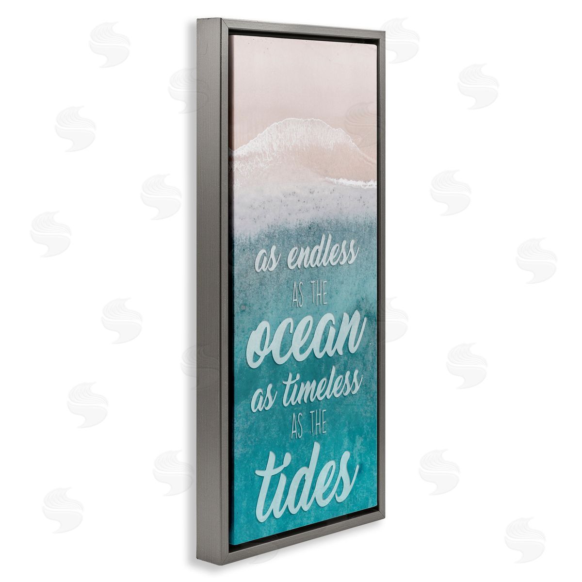 Timeless As Tides Beach Phrase Grey Floating Frame Canvas Wall Art, Home Decor by Marcus Prime