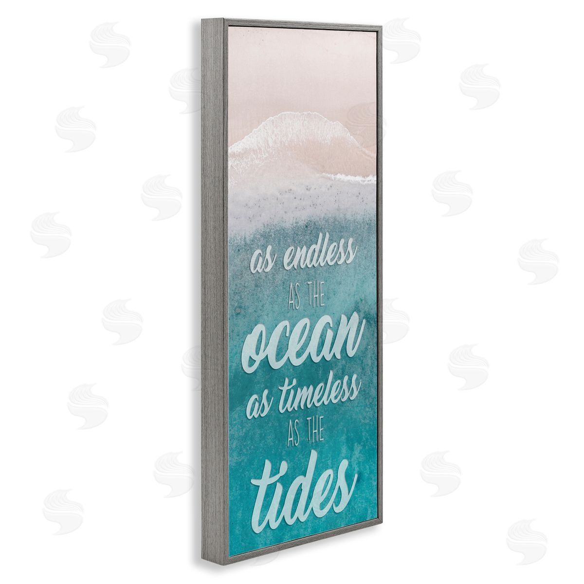 Timeless As Tides Beach Phrase Grey Frame Print Wall Art, Home Decor by Marcus Prime