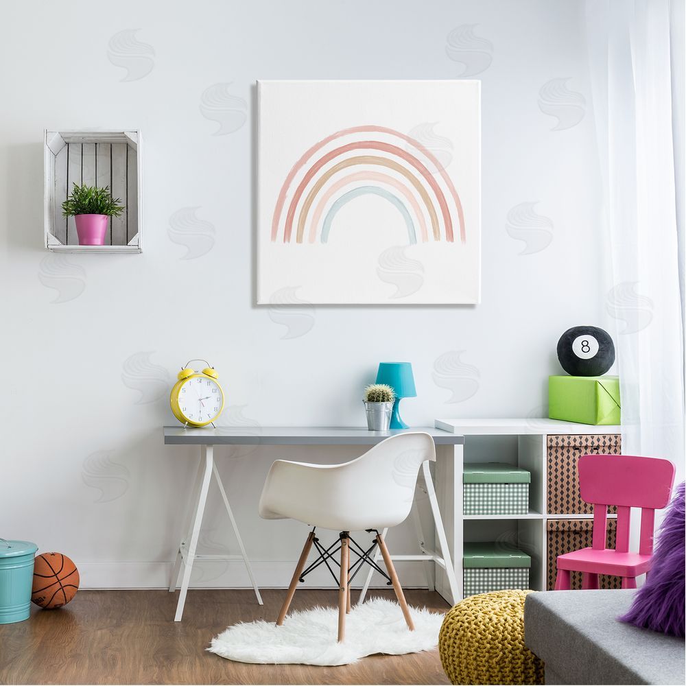 Stupell Studio Pastel Rainbow Arch Illustration Canvas Wall Art in Room