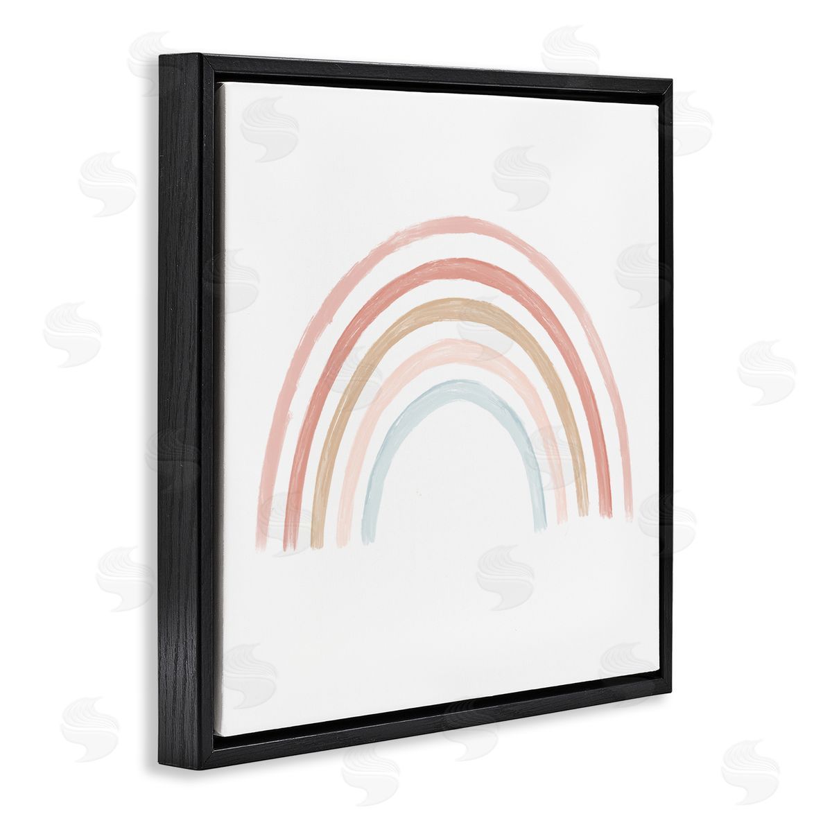 Stupell Studio Pastel Rainbow Arch Illustration Black Floating Frame Canvas Wall Art Print