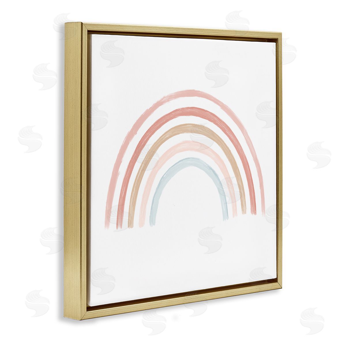 Stupell Studio Pastel Rainbow Arch Illustration Gold Floating Frame Canvas Wall Art Print
