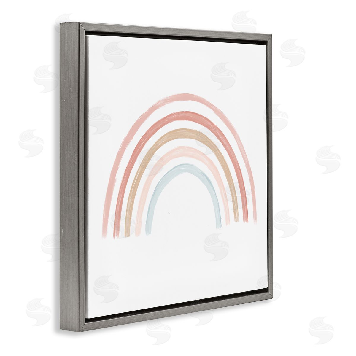 Stupell Studio Pastel Rainbow Arch Illustration Gray Floating Frame Canvas Wall Art Print