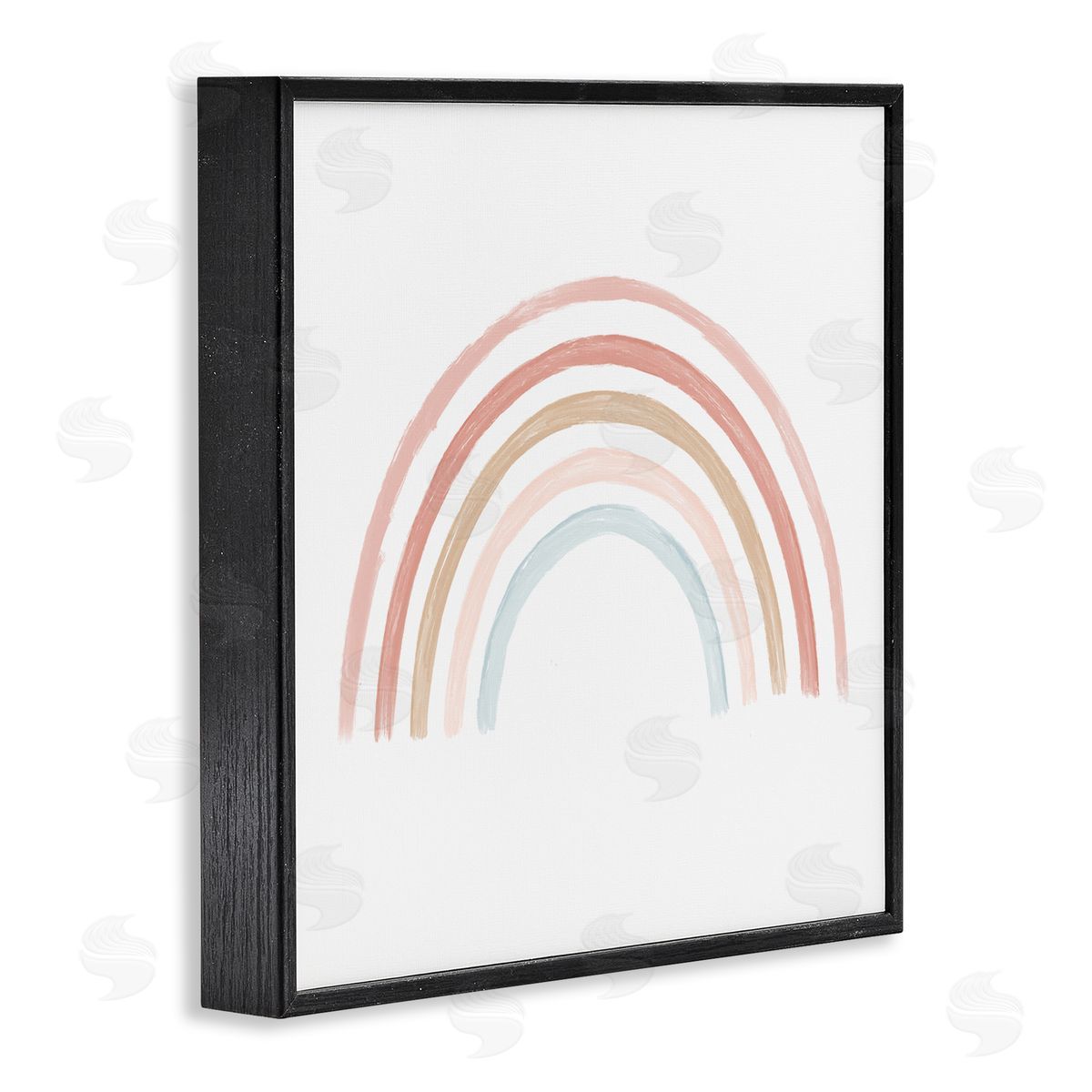Stupell Studio Pastel Rainbow Arch Illustration Black Framed Glicee Wall Art Print