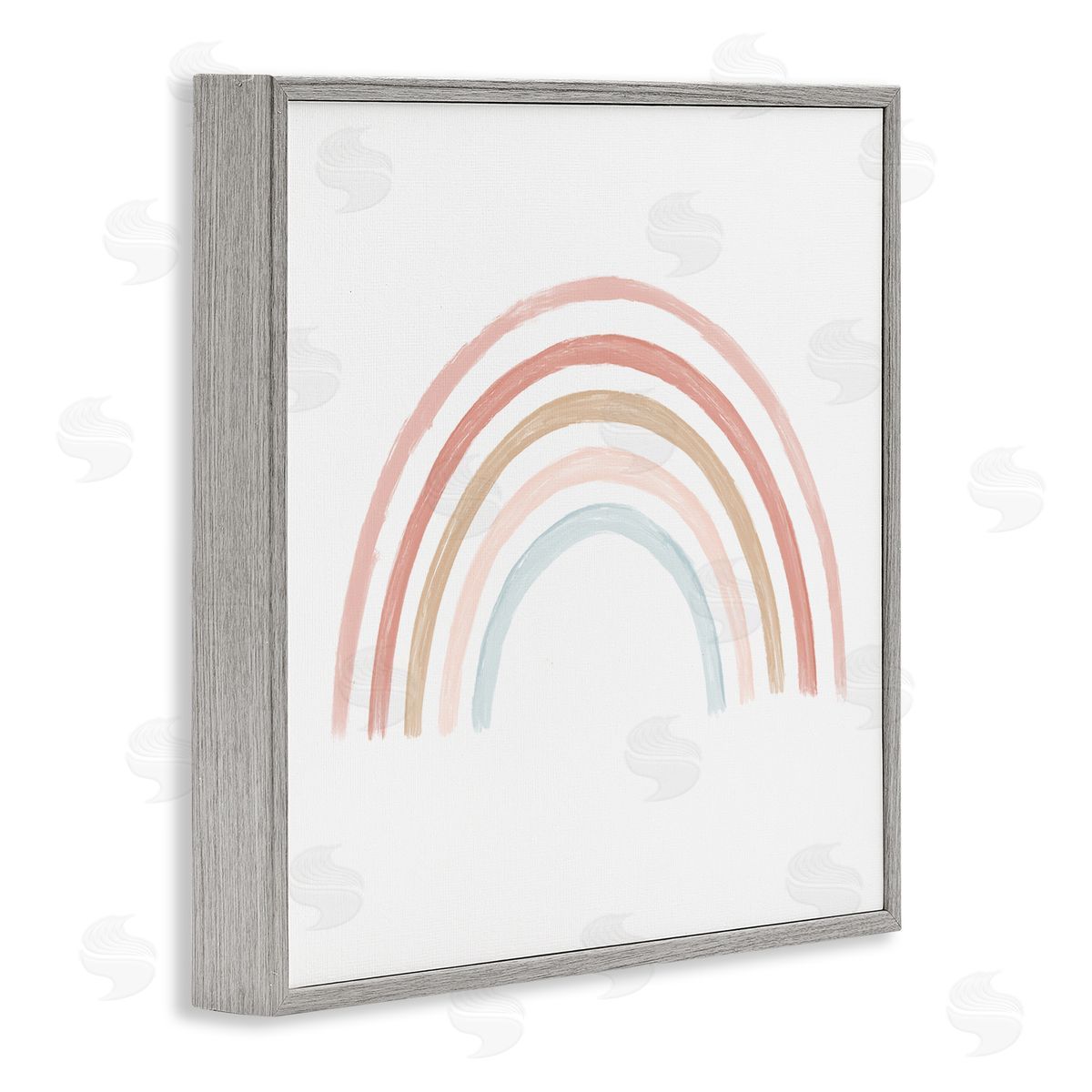 Stupell Studio Pastel Rainbow Arch Illustration Gray Framed Glicee Wall Art Print