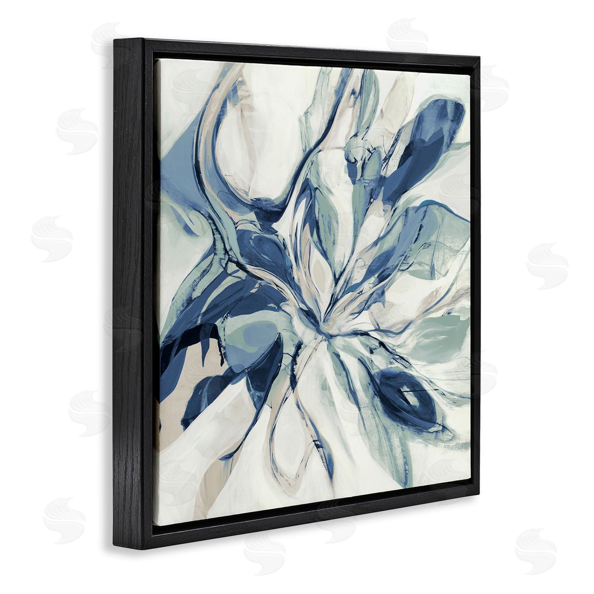 Sarah Stockstill Abstract Dreamlike Fluid Form Black Floating Frame Canvas Wall Art Print