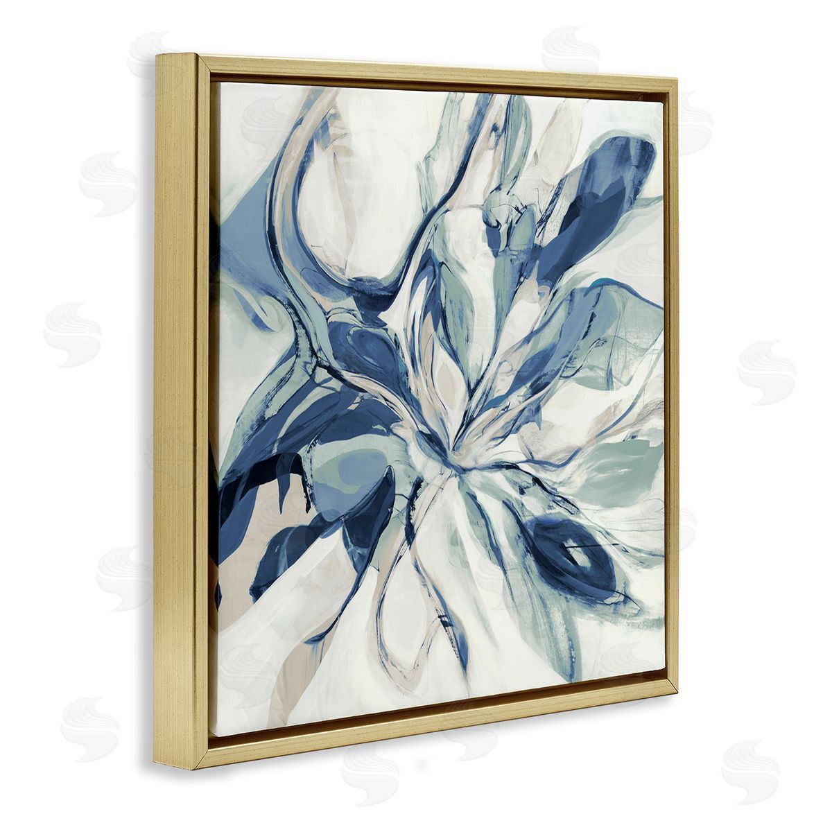 Sarah Stockstill Abstract Dreamlike Fluid Form Gold Floating Frame Canvas Wall Art Print