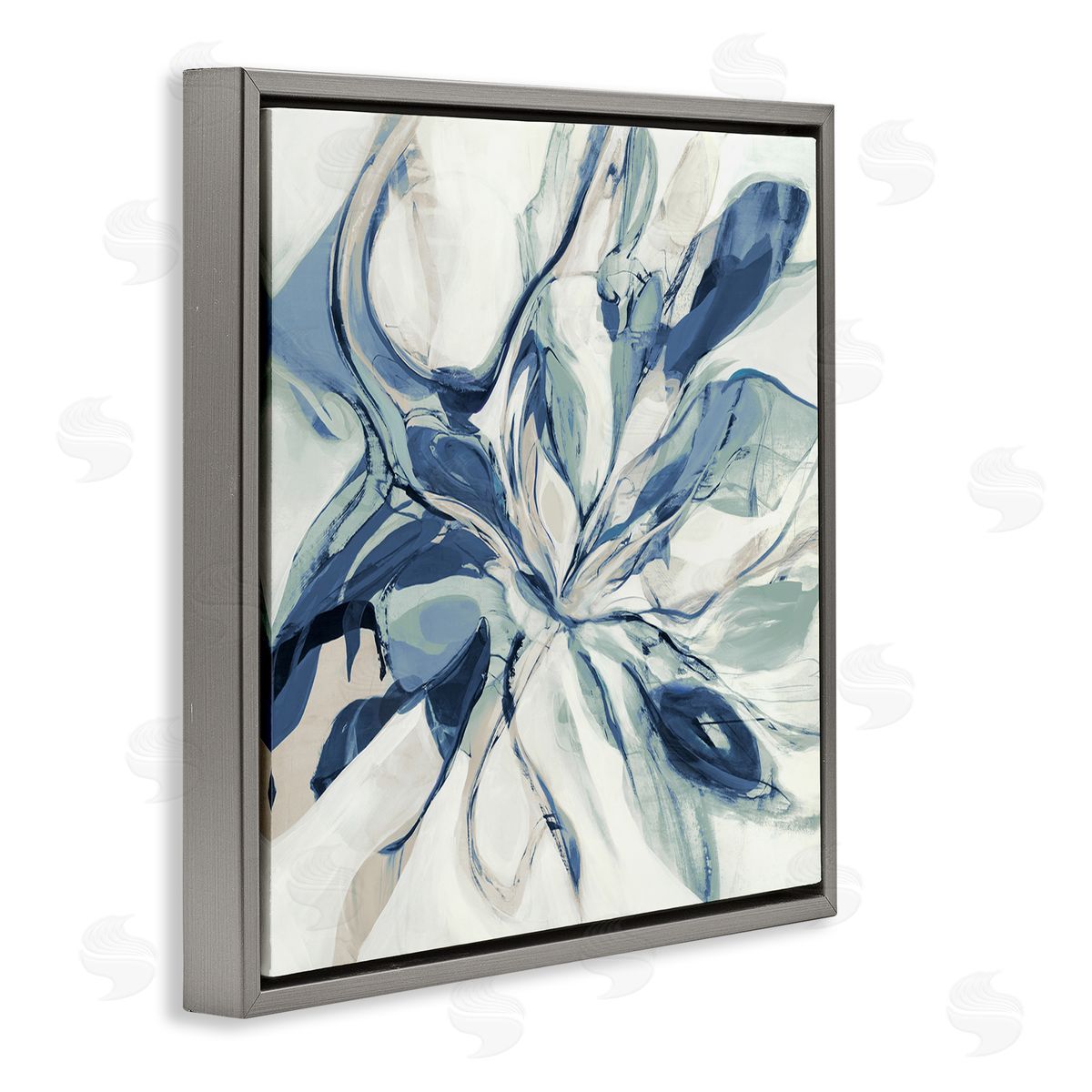 Sarah Stockstill Abstract Dreamlike Fluid Form Gray Floating Frame Canvas Wall Art Print