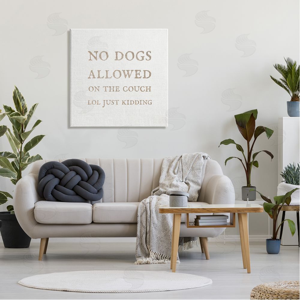 Stupell Studio No Dogs Allowed Pet Humor Canvas Wall Art in Room