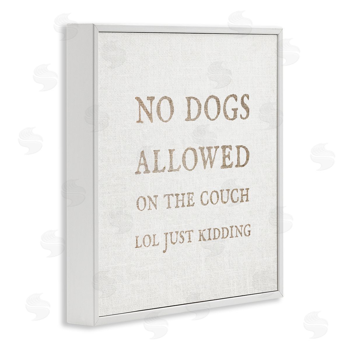 Stupell Studio No Dogs Allowed Pet Humor White Framed Glicee Wall Art Print
