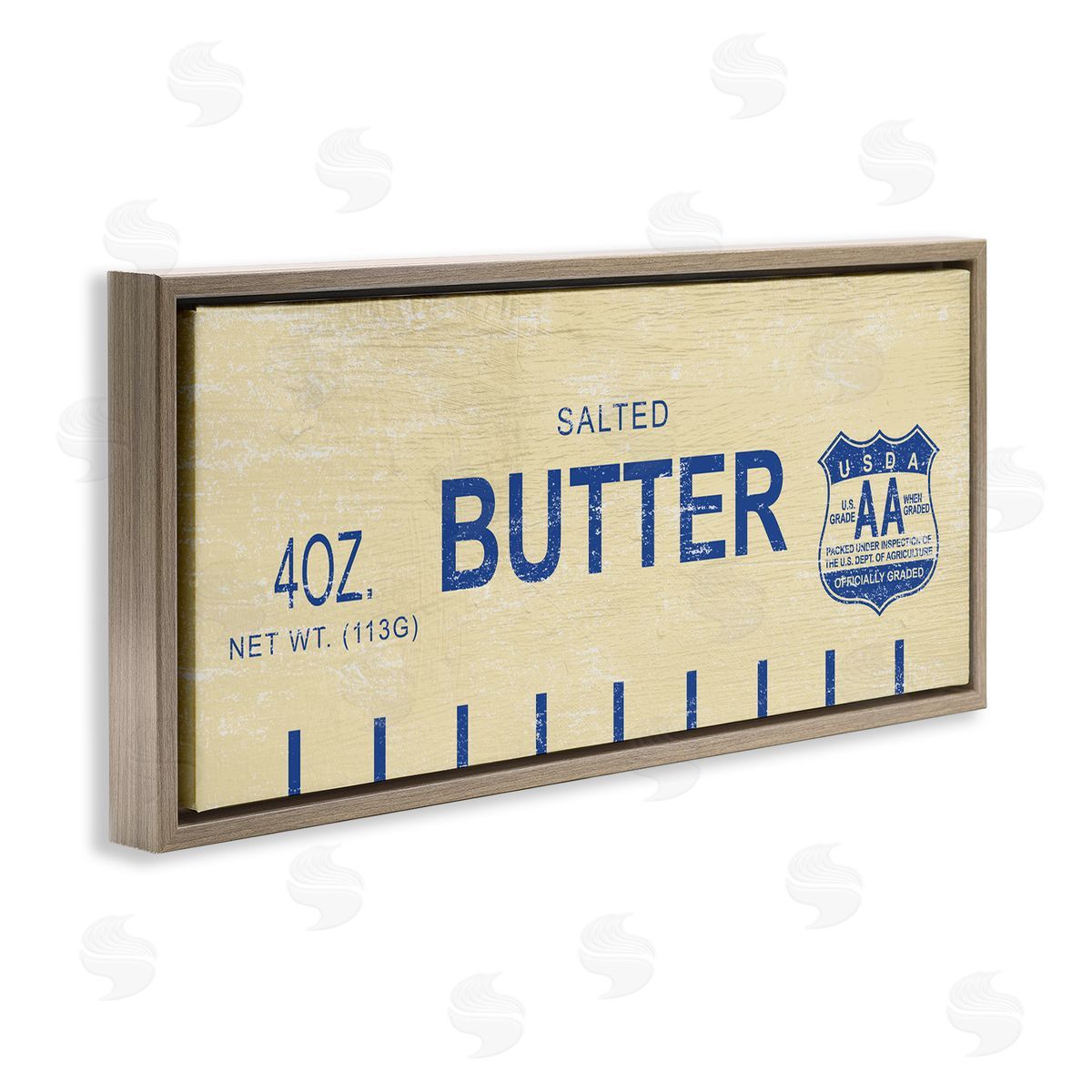 Vintage Salted Butter Brown Floating Frame Canvas Wall Art, Home Decor by Stupell Studio