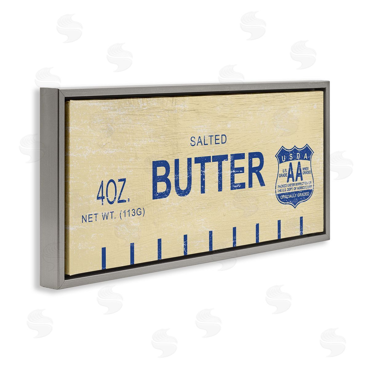 Vintage Salted Butter Grey Floating Frame Canvas Wall Art, Home Decor by Stupell Studio