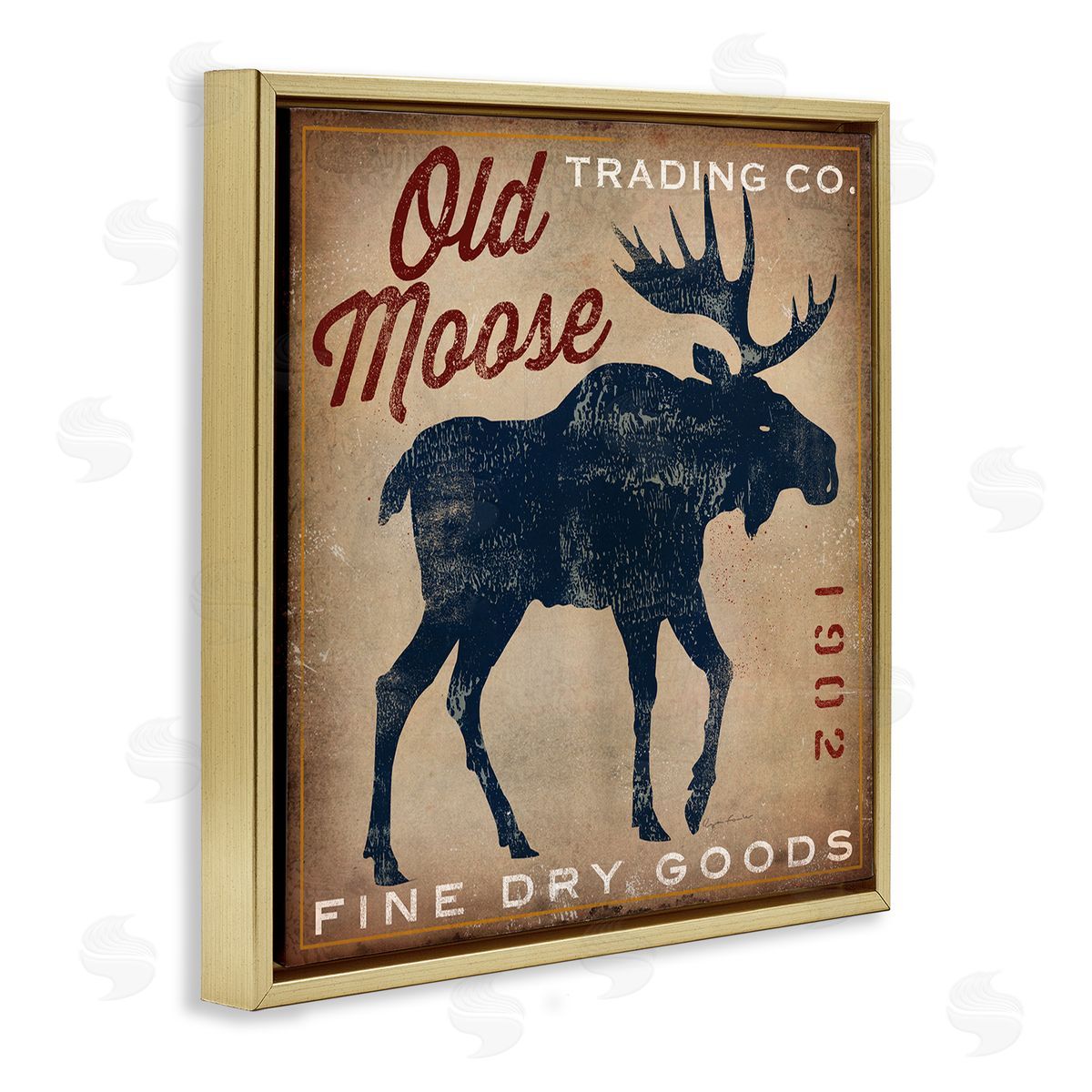 Ryan Fowler Old Moose Trading Co. Gold Floating Frame Canvas Wall Art Print